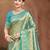 deep teal color kanjivaram silk blend fabric woven designer graceful partywear saree