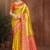yellow color kanjivaram silk blend fabric woven designer graceful partywear saree