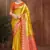 yellow color kanjivaram silk blend fabric woven designer graceful partywear saree