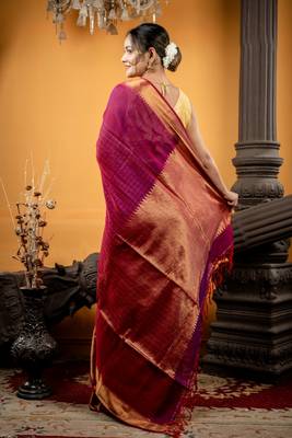 multicolor hand woven cotton zari work all seasons sarees 4
