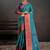 teal color beautiful woven jacquard designer art silk saree