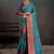 teal color beautiful woven jacquard designer art silk saree