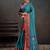 teal color beautiful woven jacquard designer art silk saree