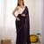 Wine color beautiful bollywood style ceremonial saree with beeds work blouse