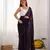 Wine beautiful style ceremonial saree with beeds work blouse
