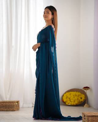 rama style ceremonial saree with beeds work blouse 2