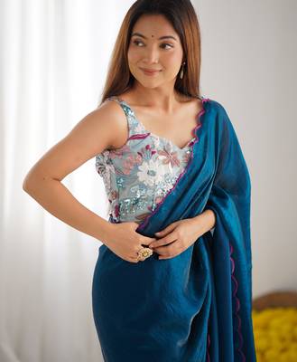 rama style ceremonial saree with beeds work blouse 3