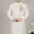 White embroidered dupion silk kurta