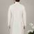 White embroidered dupion silk kurta
