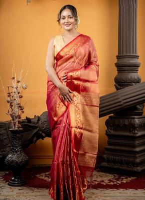multicolor hand woven silk blend cotton zari work all seasons sarees 1