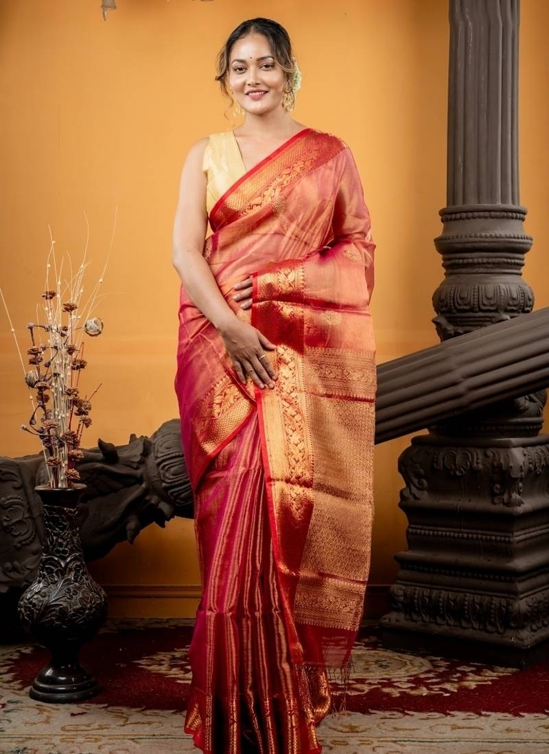 multicolor hand woven silk blend cotton zari work all seasons sarees