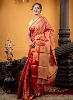 multicolor hand woven silk blend cotton zari work all seasons sarees 3