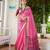 pink color khadi raw silk blend blend fabric woven meena rich pallu border designer beautiful saree