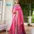 pink color khadi raw silk blend blend fabric woven meena rich pallu border designer beautiful saree