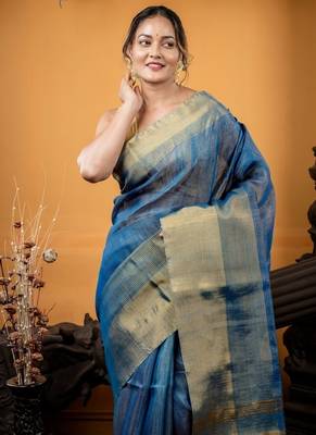 multicolor hand woven linen zari work all seasons sarees 2