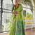 green color khadi raw silk blend blend fabric woven meena rich pallu border designer beautiful saree