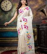off white hand woven tussar bengal handloom all seasons sarees