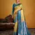 firozi color beautiful art silk fabric woven jacquard designer saree