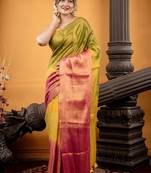 multicolor hand woven linen bengal handloom all seasons sarees