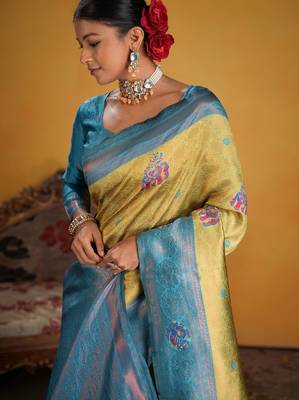firozi art silk blend woven jacquard saree 3