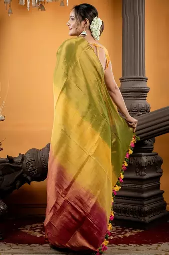 multicolor hand woven linen bengal handloom all seasons sarees
