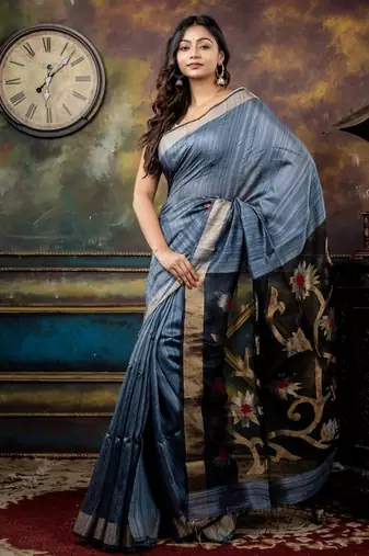 multicolor hand woven silk blend zari work all seasons sarees
