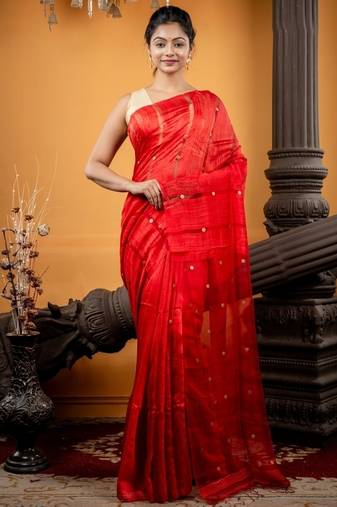 red hand woven matka silk blend bengal handloom all seasons sarees