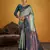teal color beautiful art silk fabric woven jacquard designer saree