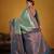 teal color beautiful art silk fabric woven jacquard designer saree