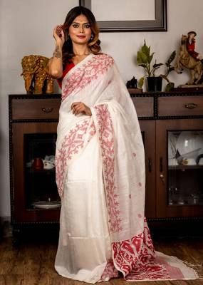 white hand woven matka silk blend bengal handloom all seasons sarees 1