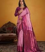 wine color beautiful art silk fabric woven jacquard designer saree