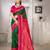 green color art silk blended woven designer ethnic partywear saree