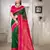 green art silk blended woven designer ethnic partywear saree