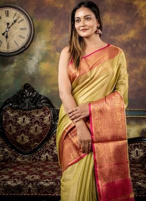 green hand woven linen bengal handloom all seasons sarees 1
