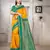 yellow color art silk blended woven designer ethnic partywear saree