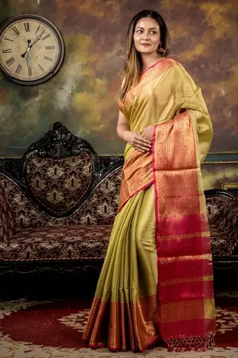 green hand woven linen bengal handloom all seasons sarees