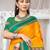 yellow color art silk blended woven designer ethnic partywear saree