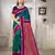 teal blue color art silk blended woven designer ethnic partywear saree
