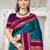 teal blue color art silk blended woven designer ethnic partywear saree