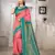 dark peach color art silk blended woven designer ethnic partywear saree