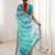 sky blue color georgette chiffon fabric saree with designer festive looks saree