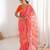 orange color georgette chiffon fabric saree with designer festive looks saree