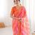 orange color georgette chiffon fabric saree with designer festive looks saree