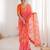 orange color georgette chiffon fabric saree with designer festive looks saree