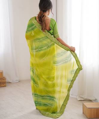 mahendi georgette chiffon saree with festive looks saree 2