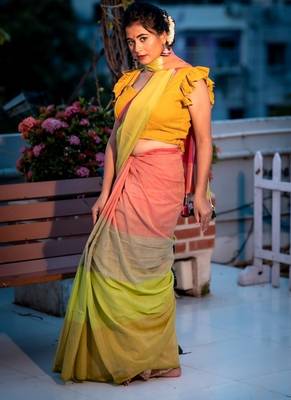 multicolor woven cotton zari work all seasons sarees 3