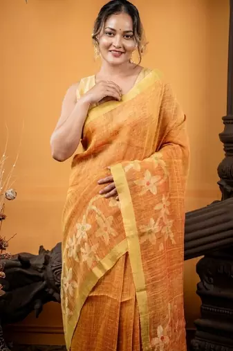 multicolor hand woven linen zari work all seasons sarees