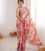 multy color chinon fabric digital print smart ethnic saree