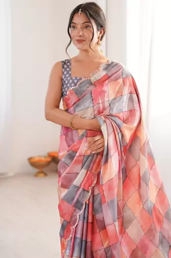 multy chinon digital print smart ethnic saree
