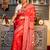 red woven silk blend kantha work all seasons sarees